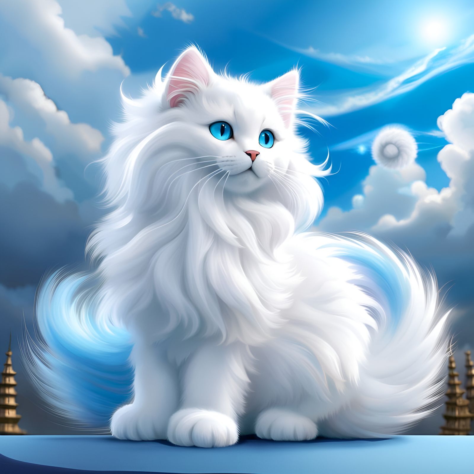 cloud cat  by @Fantasyartlover