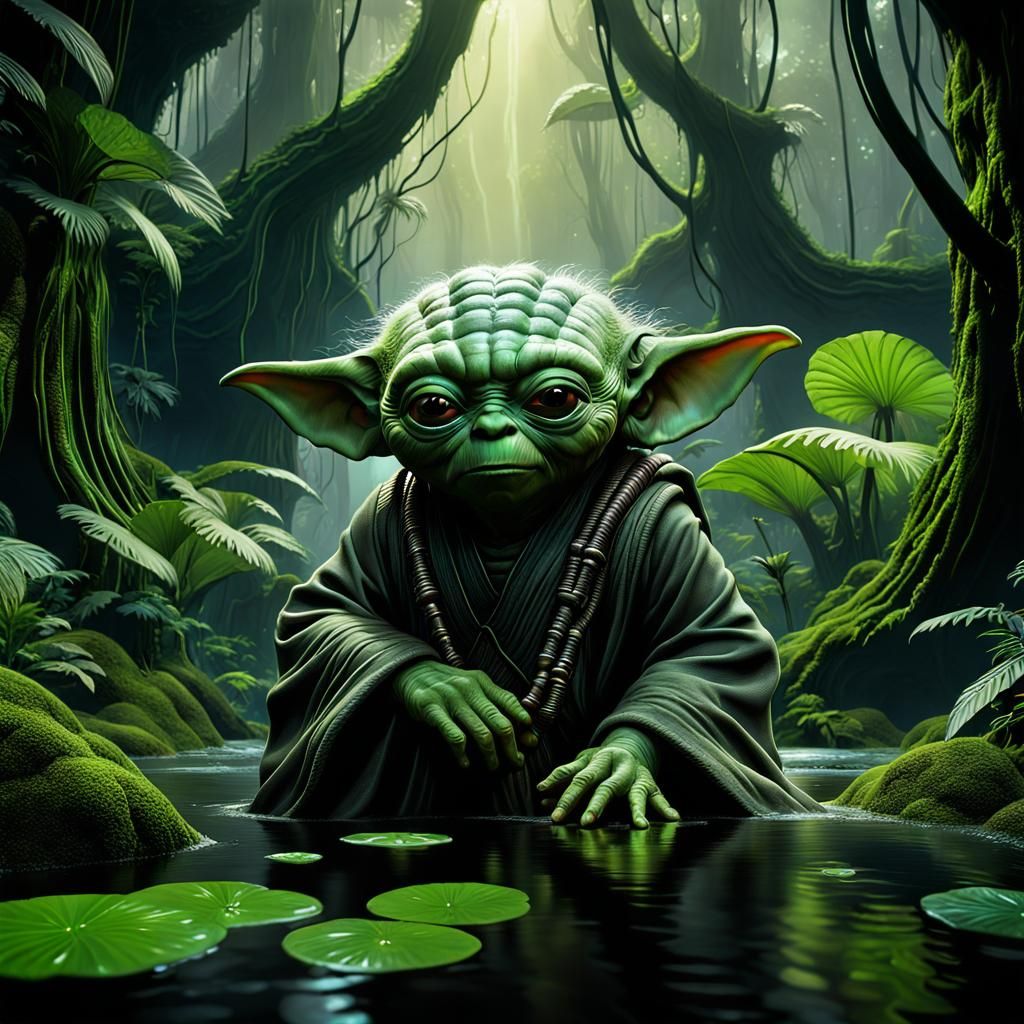 Yoda on Dagobah - AI Generated Artwork - NightCafe Creator