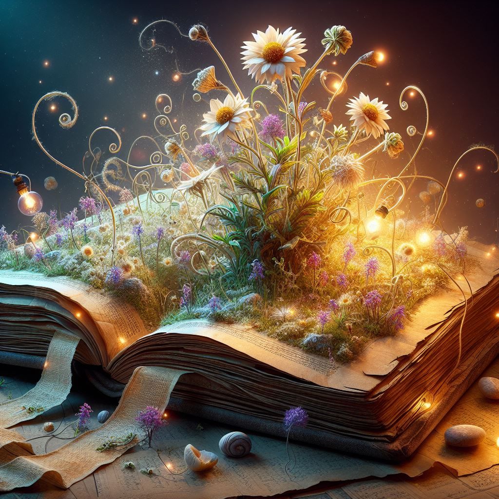 Emerging Alpine Scene from an Illuminated Tome.