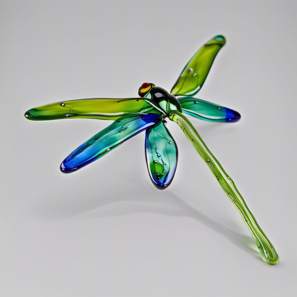 Blown glass dragonfly
