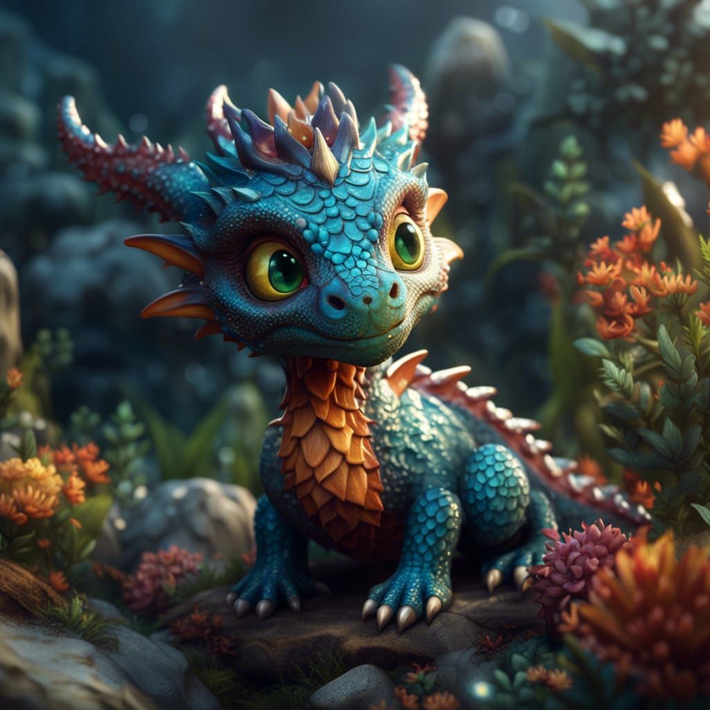 adorable baby dragon  by @Fritholf