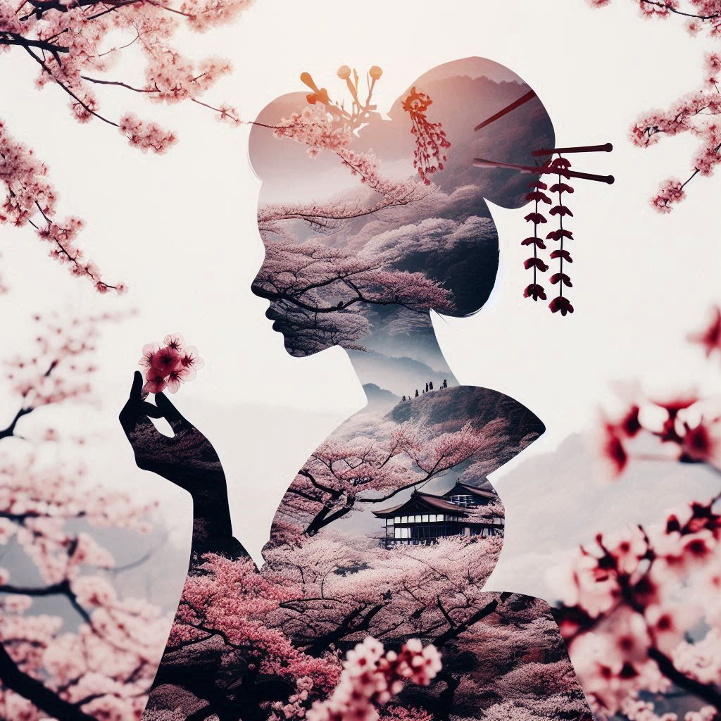 double exposure beautiful fantasy portrait landscape..