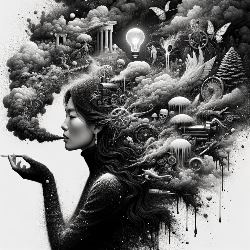 Mysterious Birth of a Whimsical World in Black and White