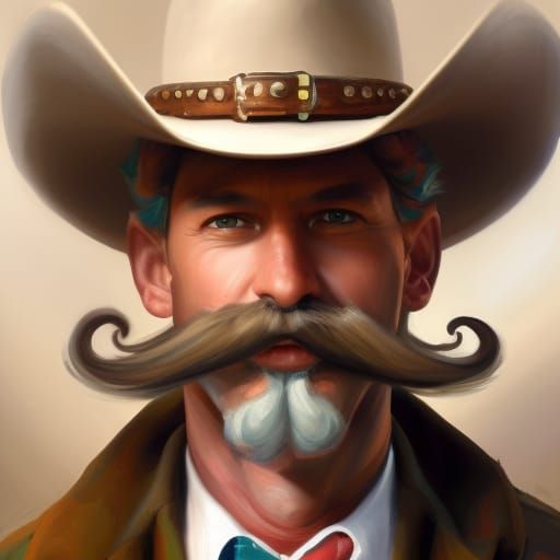 Handlebar Mustache Cowboy AI Generated Artwork NightCafe Creator