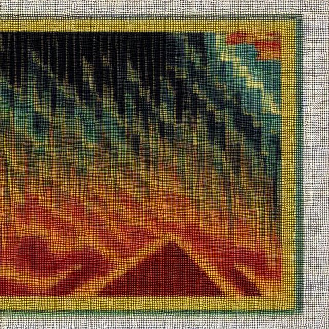 The Joy of Needlepoint in the abstract Eldritch Guido Borelli color