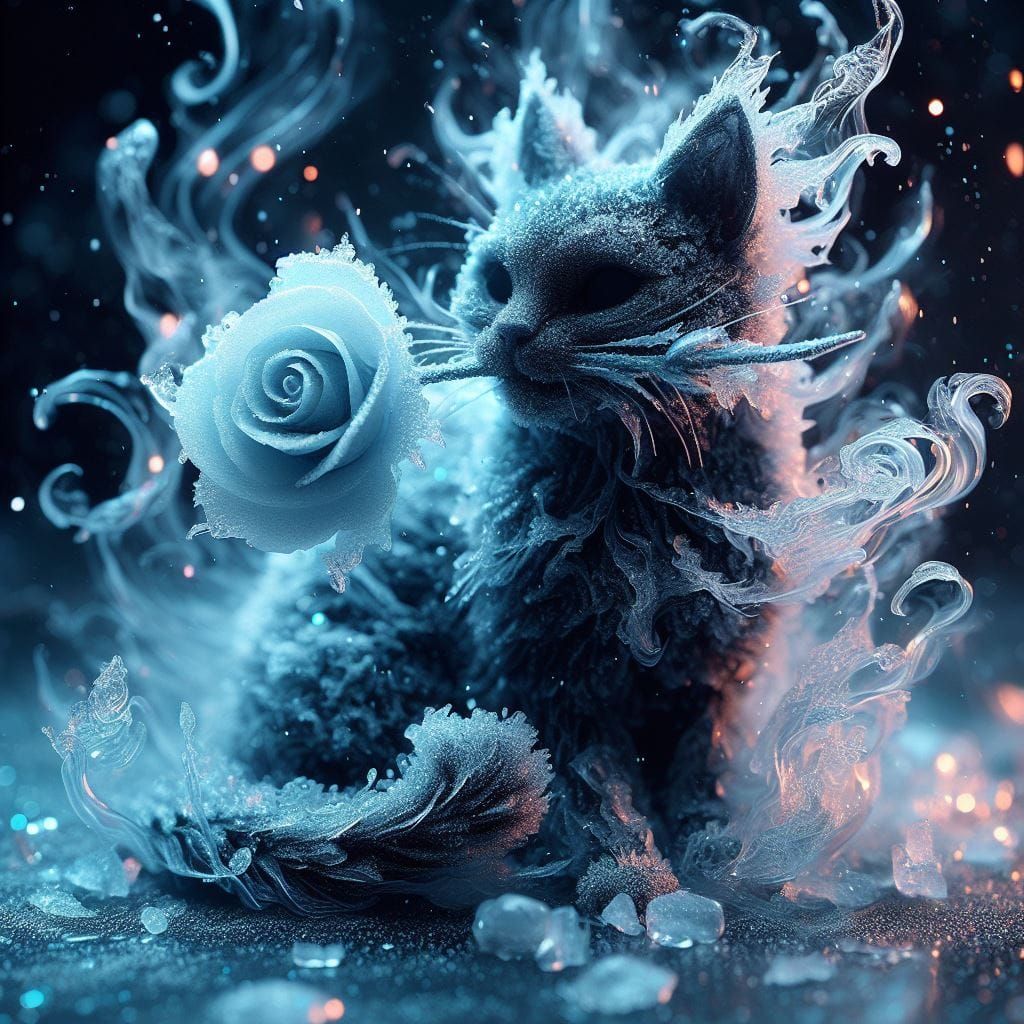 Frozen scientific cat - AI Generated Artwork - NightCafe Creator