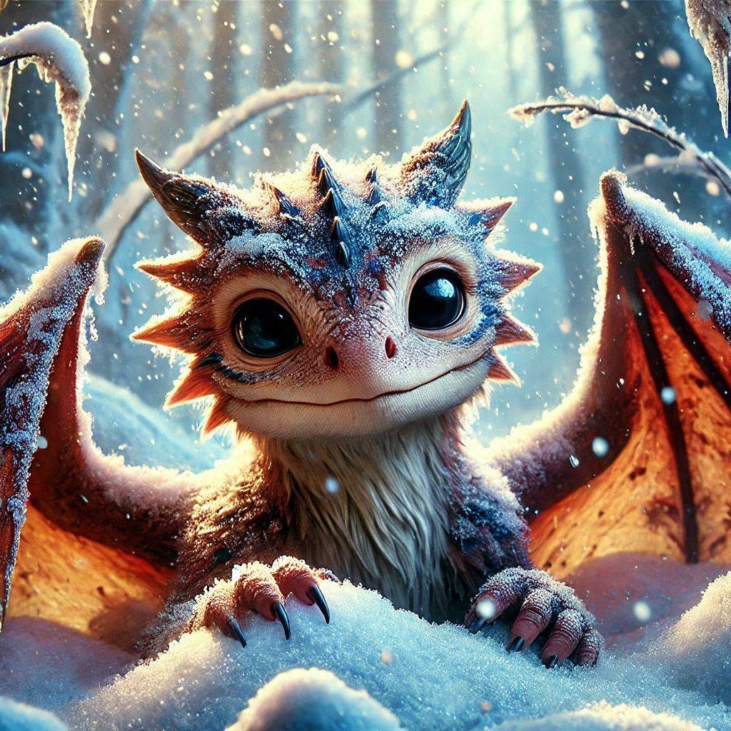 Baby Dragon in the snow
