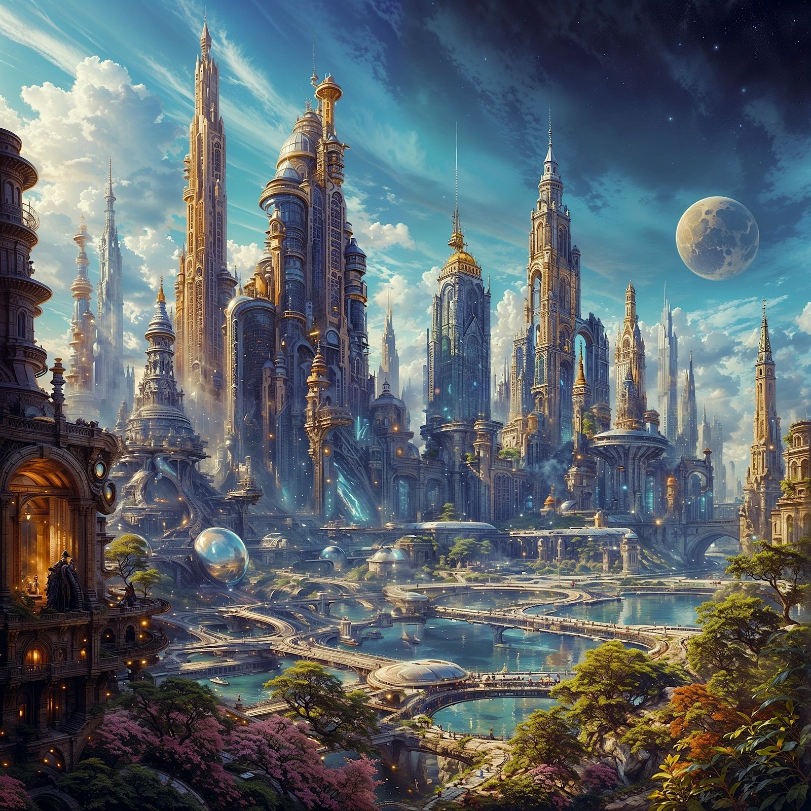 Surreal Futuristic Metropolis - Variations #74