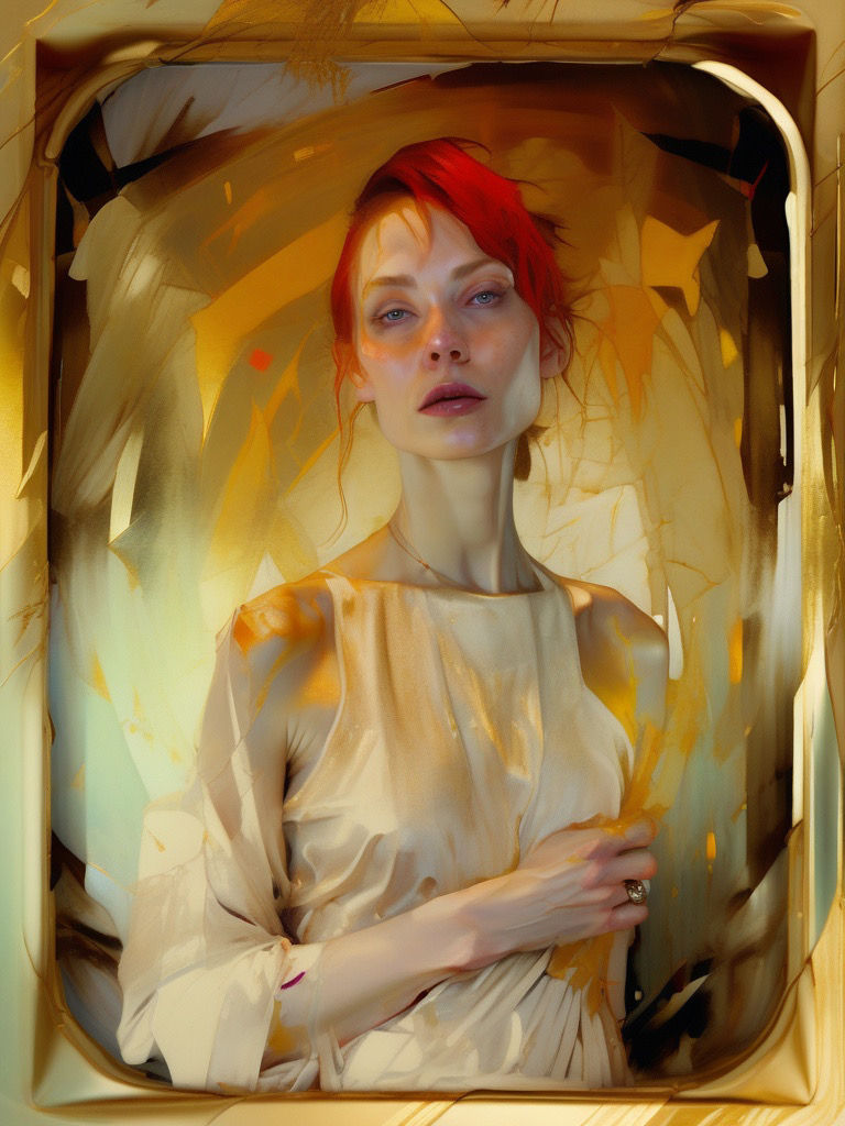 Portrait of a woman with red hair