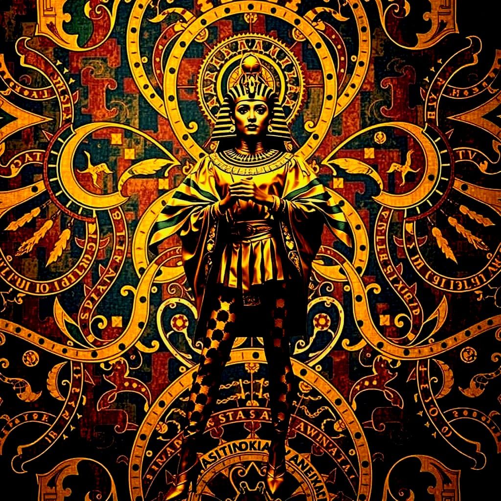 A masterpiece painting, rendered with meticulous craftsmanship and artistic creativity, depicts a scene that embodies the concepts of beauty...