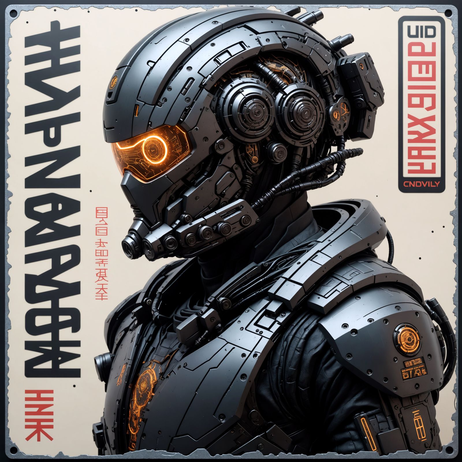 Cyberpunk plaque, highly detailed artwork, with intricate de...