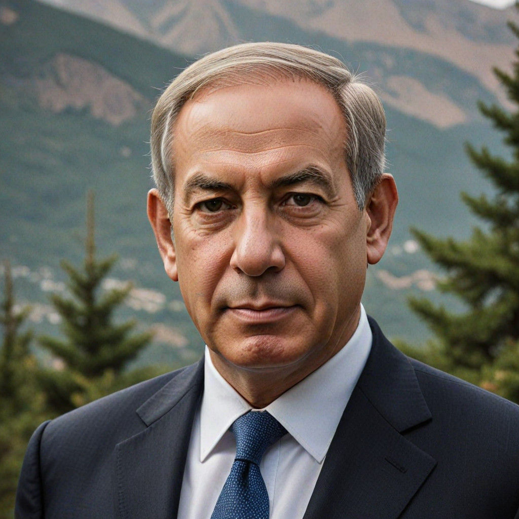 Israeli Leader Netanyahu Poses with Dignity on Mount Hermon....