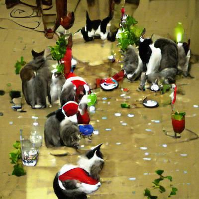 The cats Christmas celebration