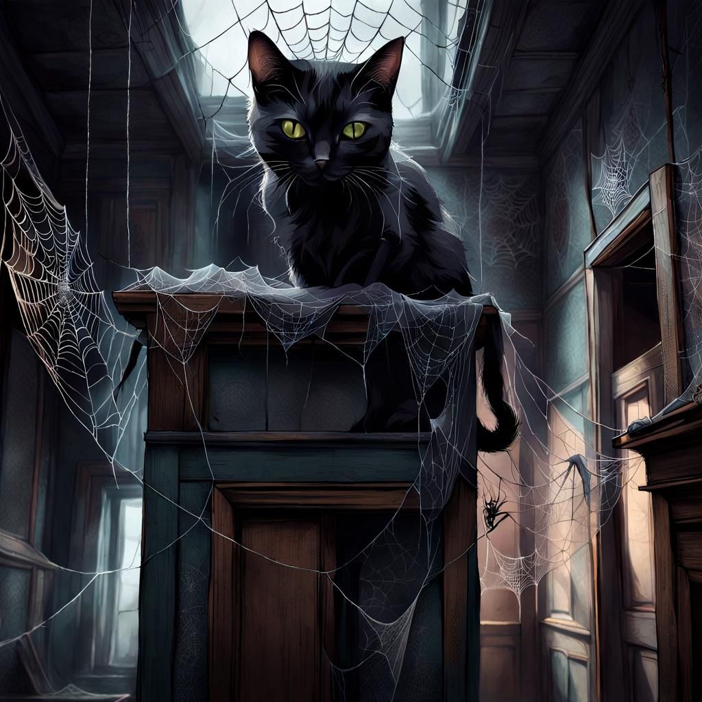 the cat in the old house - AI Generated Artwork - NightCafe Creator