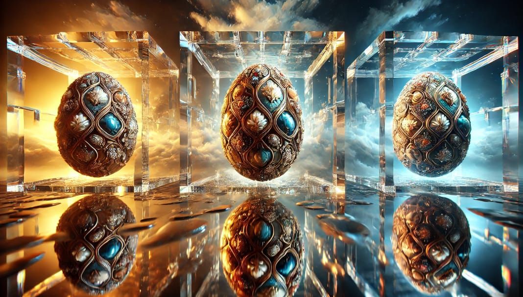 Faberžeovo jaje unutar kristalne kocke