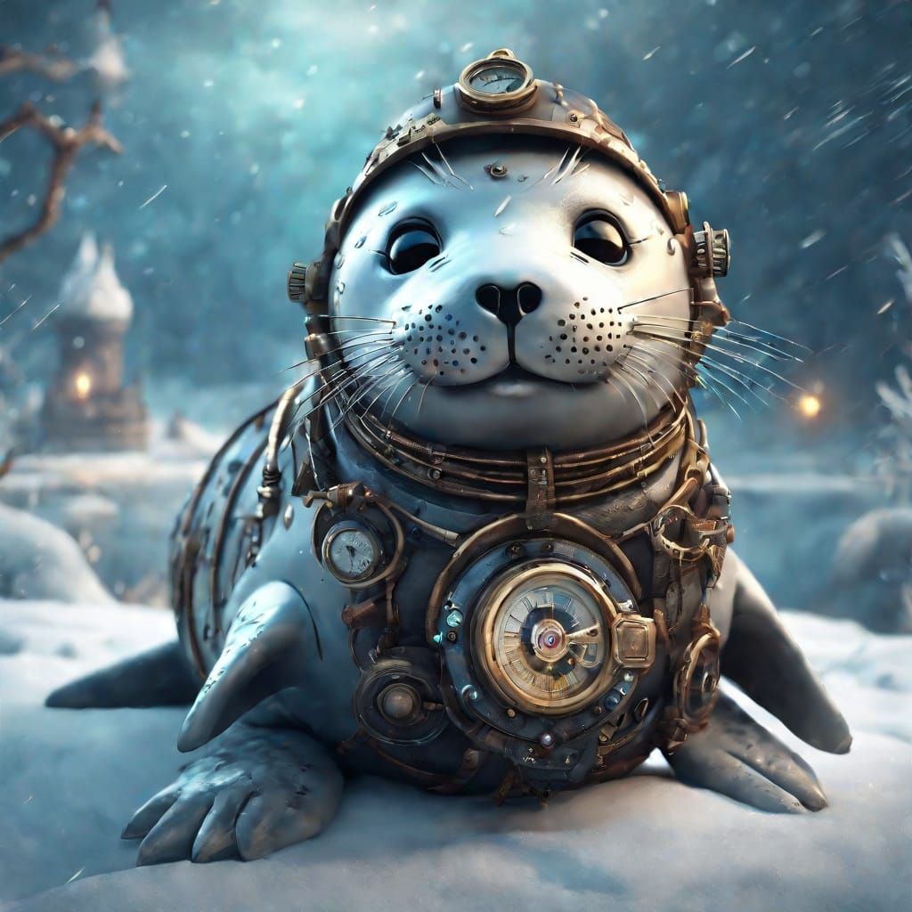 Steampunk Winter Wonderland: Steampunk little seal