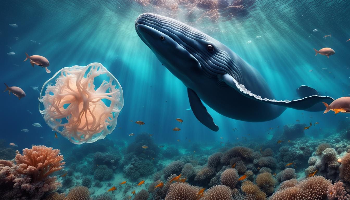 ethereal mix between a whale and a giant jellyfish,