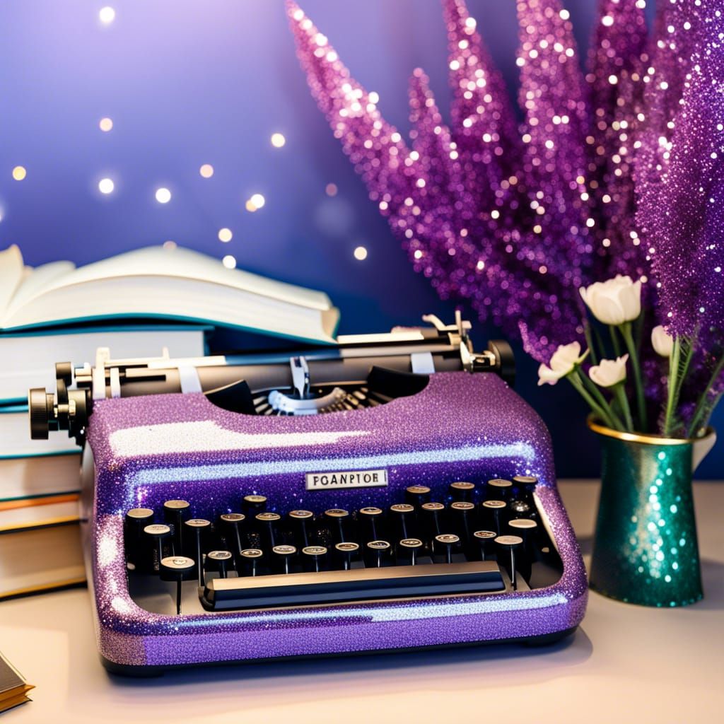 Glitter typewriter
