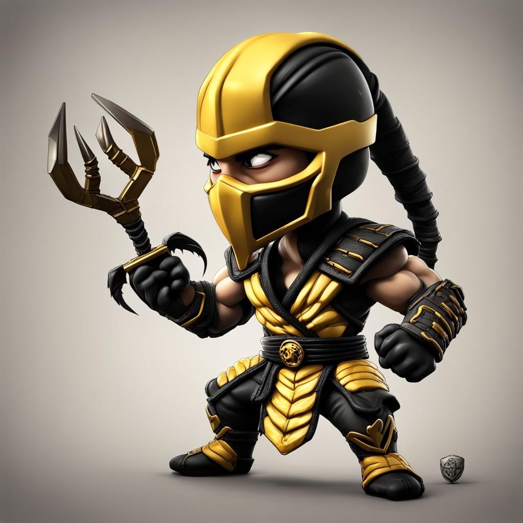 Mortal combat character scorpion in chibi