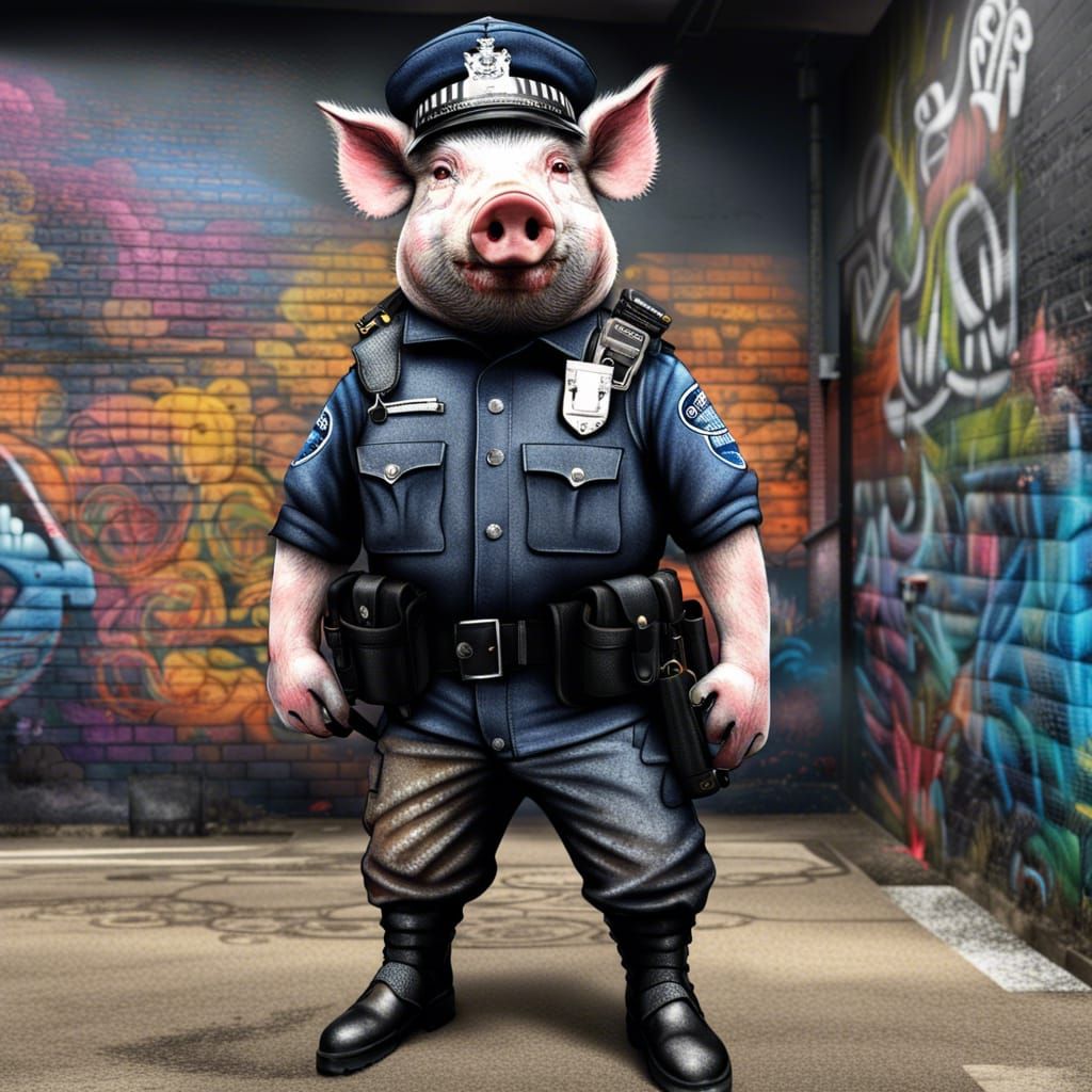 Police Pig I - AI Generated Artwork - NightCafe Creator