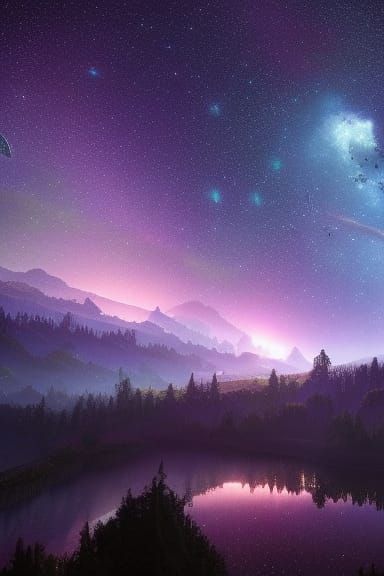 Night at the mountains  by @Strigoi77