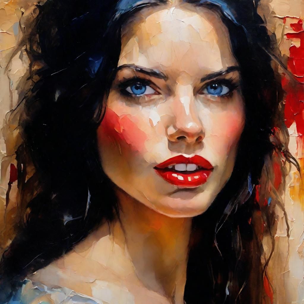 Striking Portrait in a Surreal Oil Painting Style