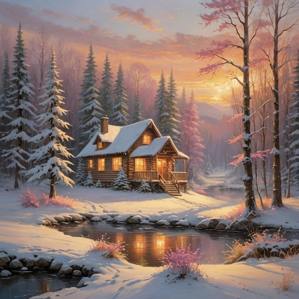 Cabin on the lake   by @Tilted25