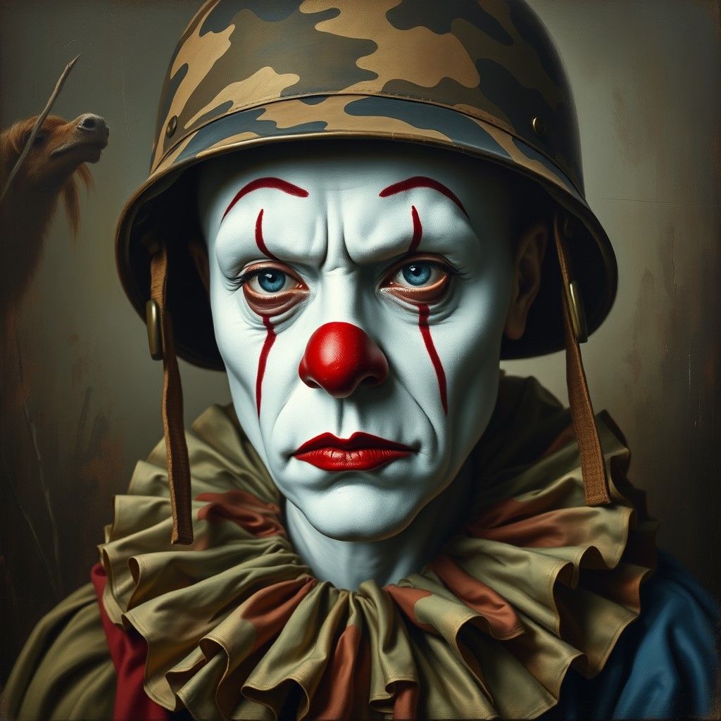 The clown's face