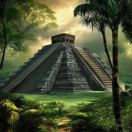 Mayan temple in the jungle