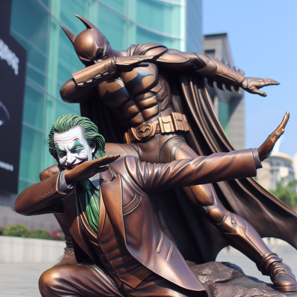 Statue of Batman and the Joker