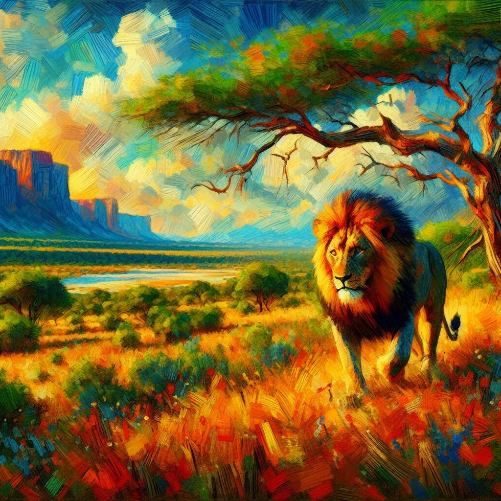 Fauvism Lion Painting