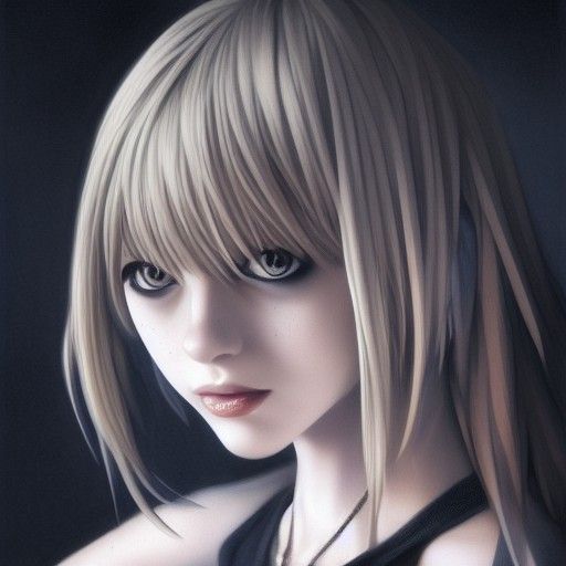 Misa Amane, Death Note, Blonde Hair, Realistic Portrait - AI Generated ...