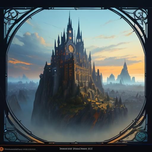 Whimsical Shoe Building with Stiletto Heel in Art Nouveau St...