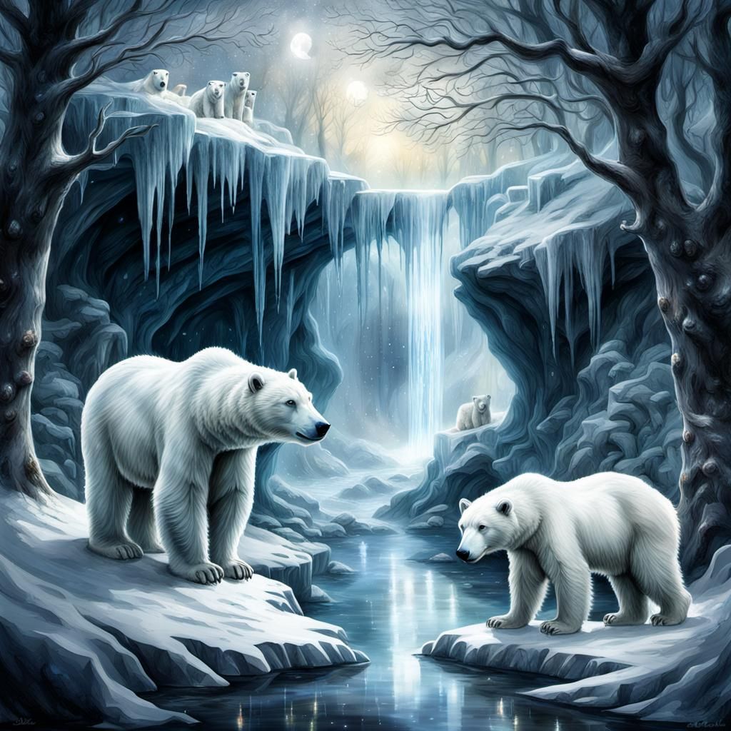  polar bears  by @Dark Fairy Tales 