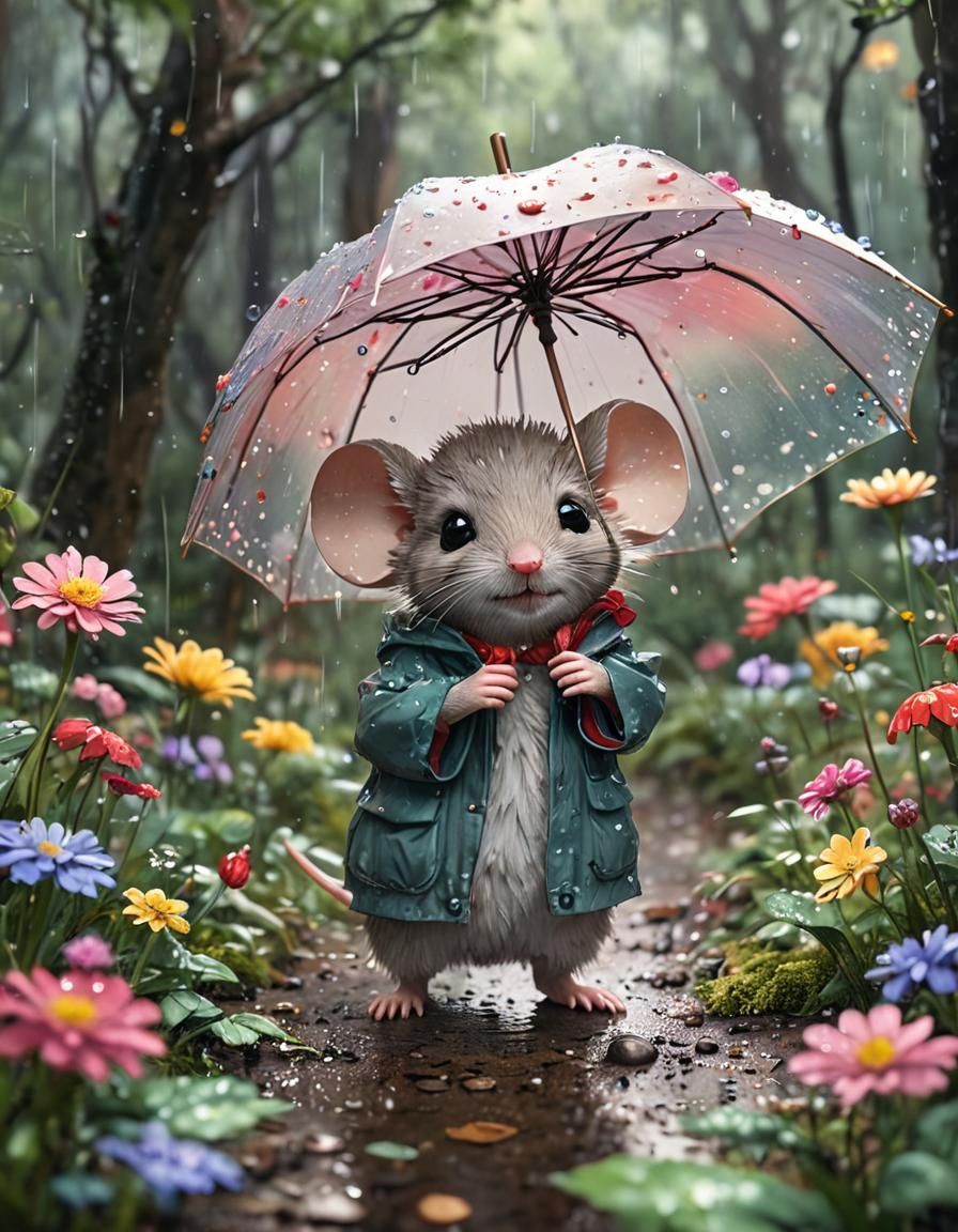 Rainy mouse  by @Roswarcus