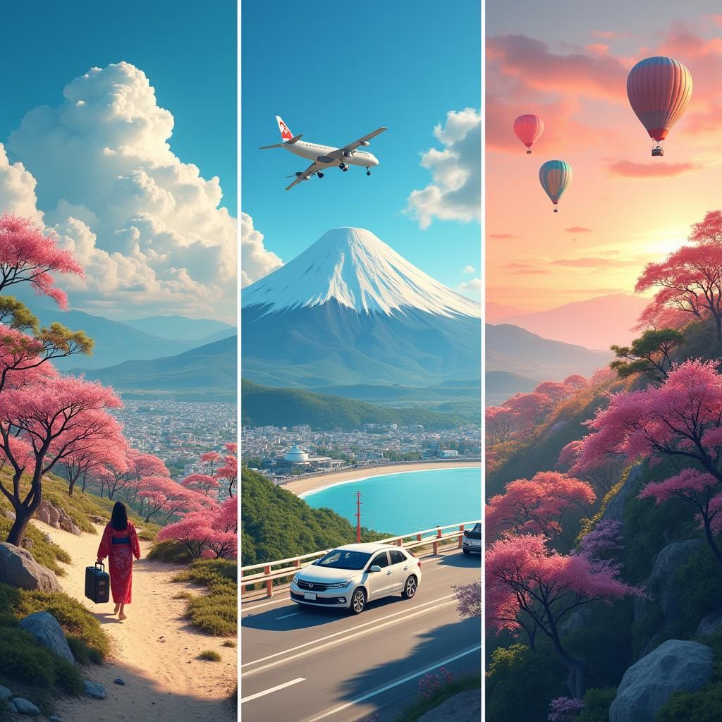 Japanese Landscape Blend in Digital Art Style