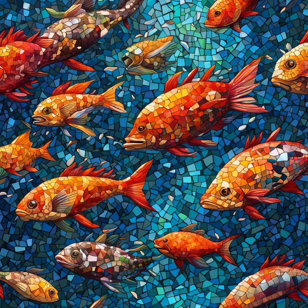 Underwater mosiac life  by @Handwing