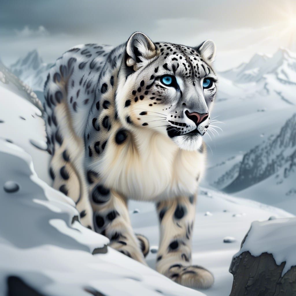 Snow Leopard - AI Generated Artwork - NightCafe Creator