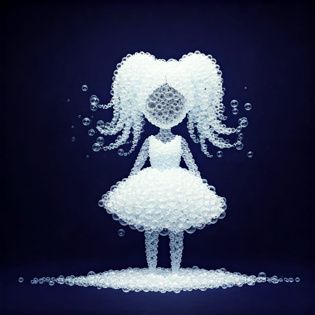 Whimsical little girl made from bubbles  by @Alison