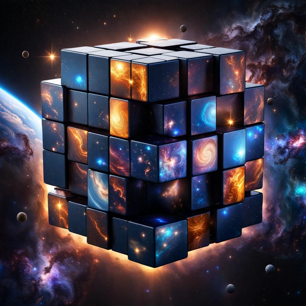 Cosmic Rubix Cube - AI Generated Artwork - NightCafe Creator