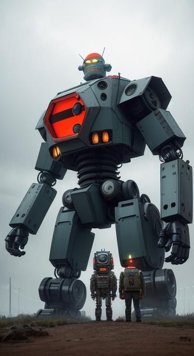 Colossal Robots Broken Forgotten Nameless Grinning Mascots w...