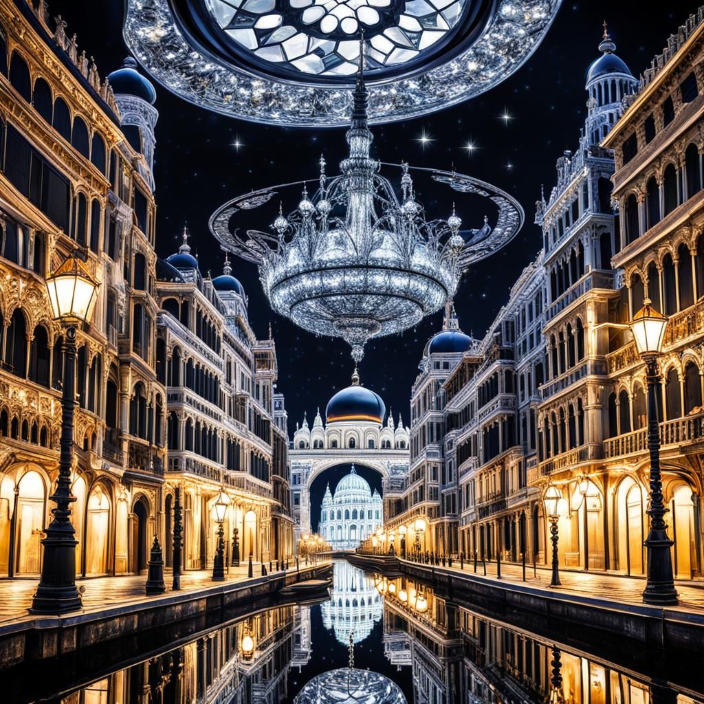 dark Venetian  city night