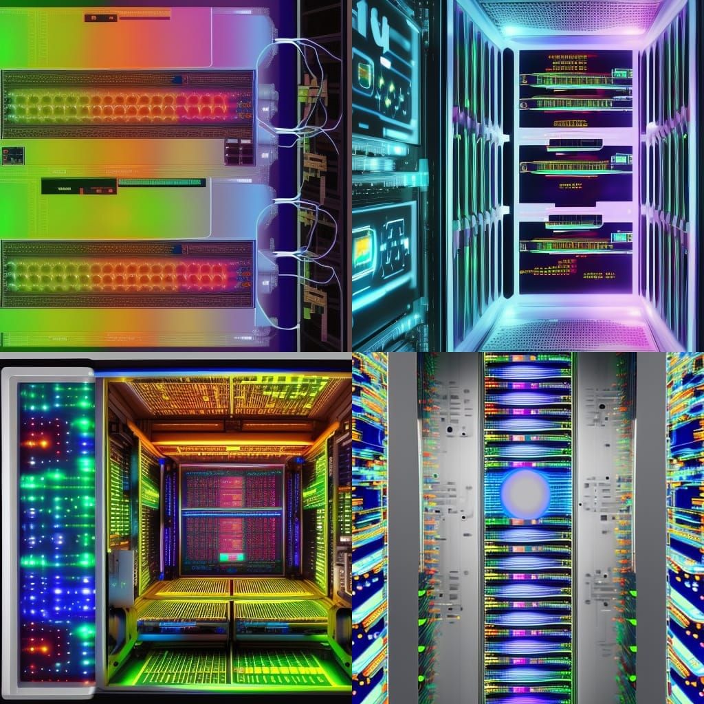 A futuristic mainframe;brain for cpu;;thermionic valves;;;bl...