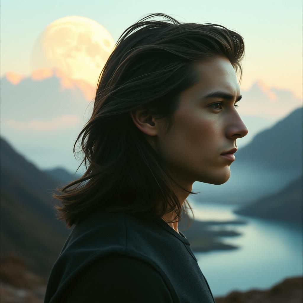 Dreamy Portrait on Alien Planet in Sci-Fi Style