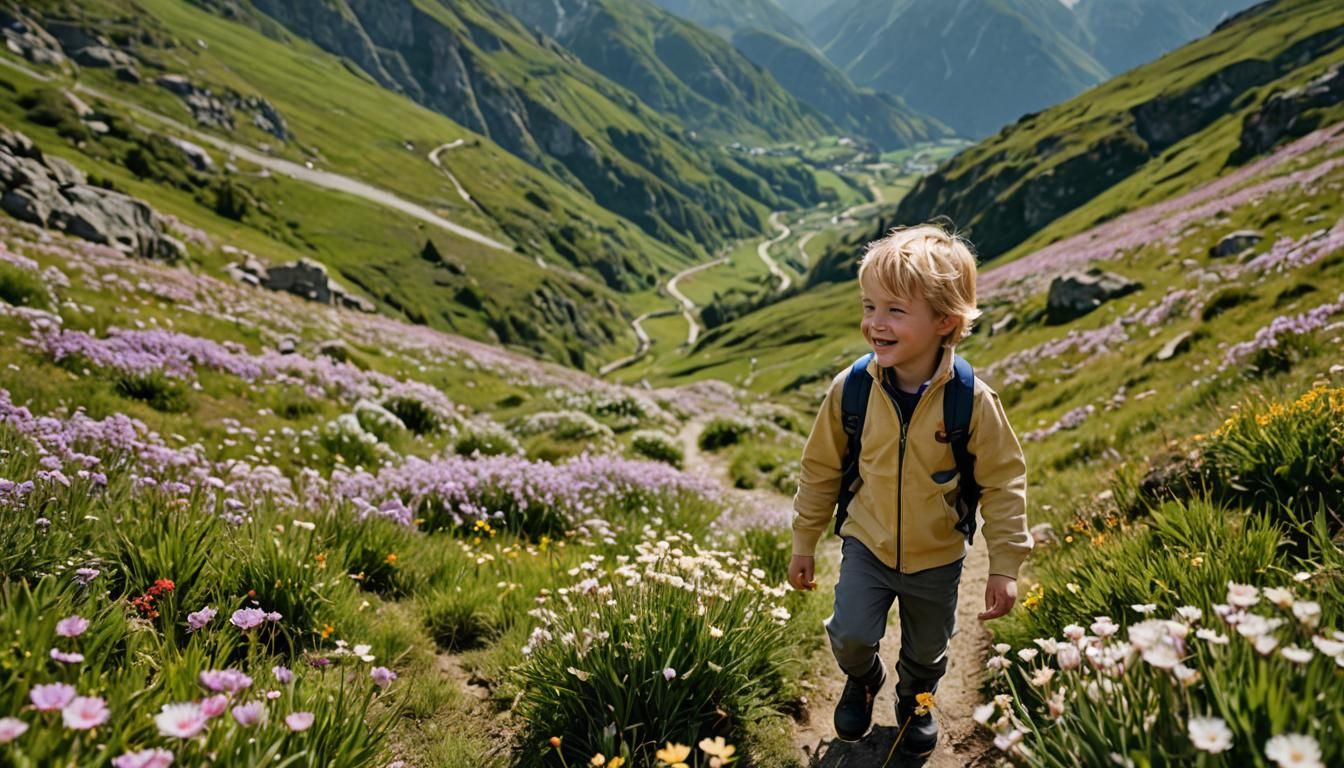 un tout petit garçon blond d'un an souriant marche sur un se...