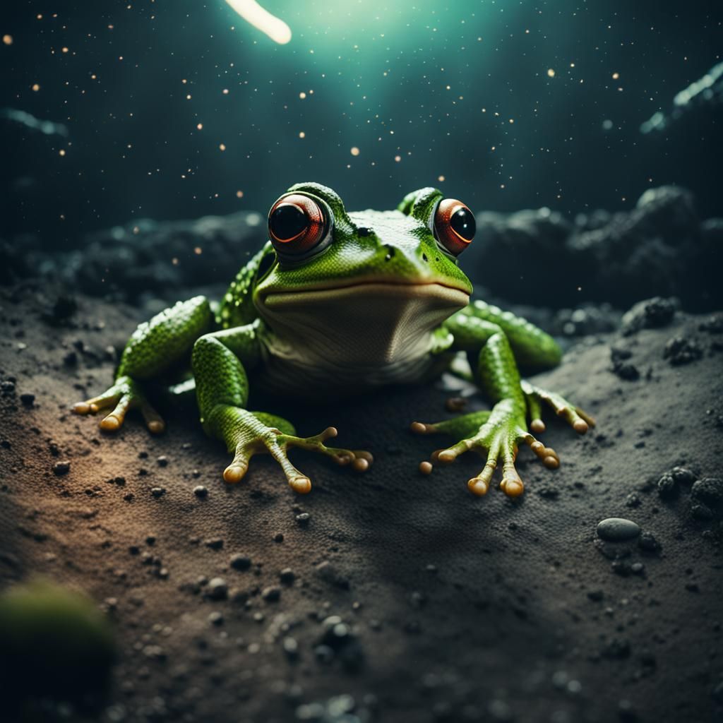 a frog that is fury in space  by @dacoolguy101
