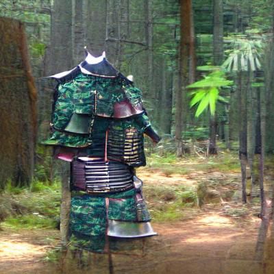 Lone Samurai Armour In Forest