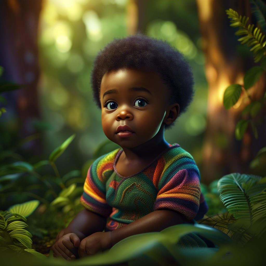 Cute African American baby - AI Generated Artwork - NightCafe Creator