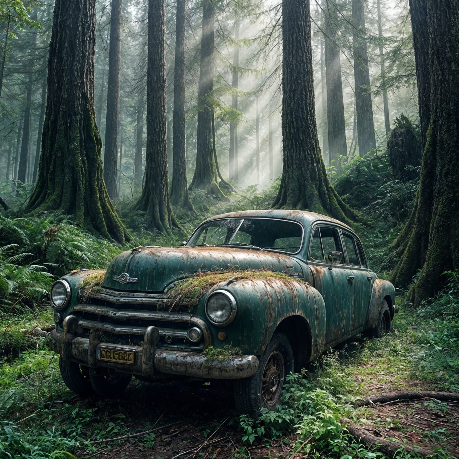 Machine and Nature: Contrast and Harmony
 The car, integrated into the wild, untouched nature, creates ...  by @Schoor