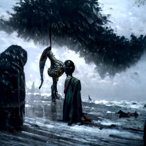Dark Fantasy Horror Scene in Doré Style